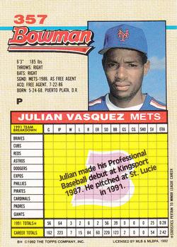 Julian Vasquez  baseball card collectible - Main Image 2
