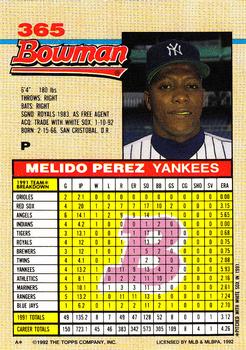 Melido Perez  baseball card collectible - Main Image 2