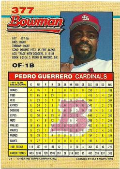 Pedro Guerrero  baseball card collectible - Main Image 2