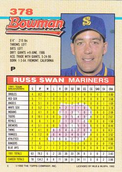 Russ Swan  baseball card collectible - Main Image 2