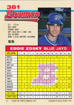 Eddie Zosky  baseball card collectible - Main Image 2