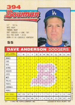 Dave Anderson  baseball card collectible - Main Image 2
