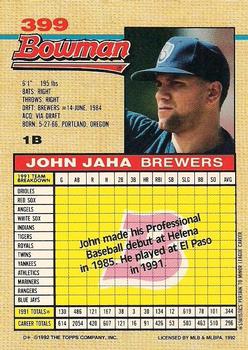 John Jaha  baseball card collectible - Main Image 2