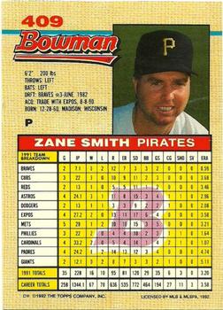 Zane Smith  baseball card collectible - Main Image 2