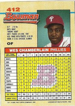 Wes Chamberlain  baseball card collectible - Main Image 2