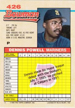 Dennis Powell  baseball card collectible - Main Image 2