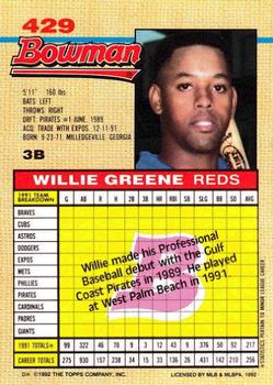 Willie Greene  baseball card collectible - Main Image 2
