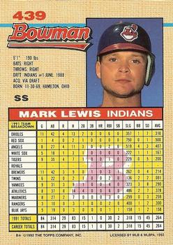 Mark Lewis  baseball card collectible - Main Image 2