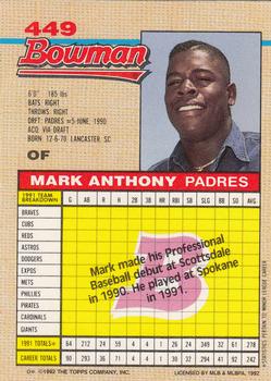 Mark Anthony  baseball card collectible - Main Image 2