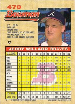 Jerry Willard  baseball card collectible - Main Image 2