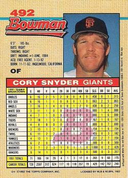 Cory Snyder  baseball card collectible - Main Image 2