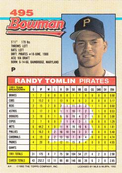 Randy Tomlin  baseball card collectible - Main Image 2