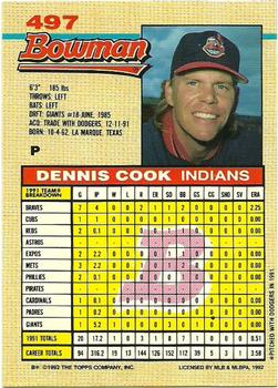 Dennis Cook  baseball card collectible - Main Image 2