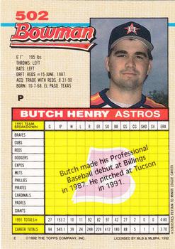 Butch Henry  baseball card collectible - Main Image 2