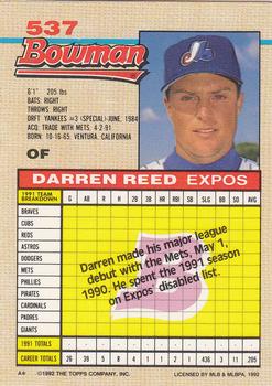 Darren Reed  baseball card collectible - Main Image 2