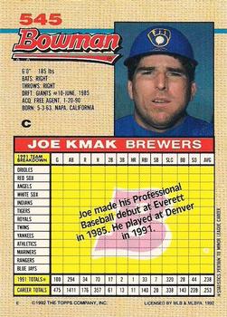 Joe Kmak  baseball card collectible - Main Image 2