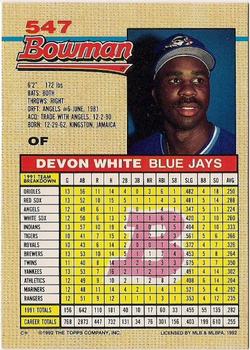 Devon White  baseball card collectible - Main Image 2