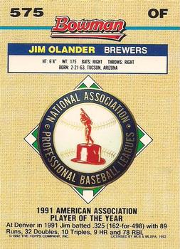 Jim Olander  baseball card collectible - Main Image 2