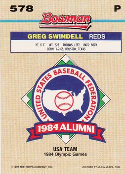 Greg Swindell  baseball card collectible - Main Image 2