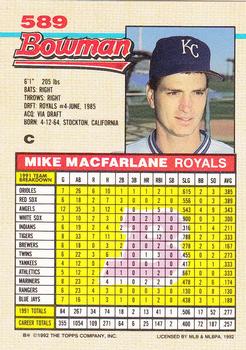 Mike Macfarlane  baseball card collectible - Main Image 2