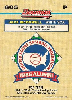 Jack McDowell  baseball card collectible - Main Image 2