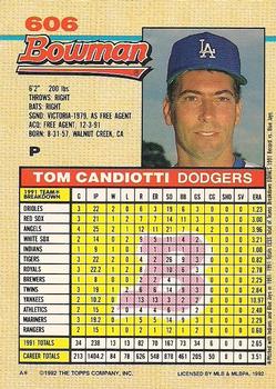 Tom Candiotti  baseball card collectible - Main Image 2