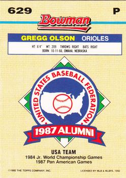 Gregg Olson  baseball card collectible - Main Image 2