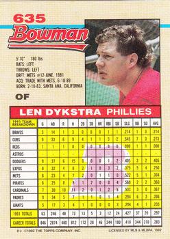 Len Dykstra  baseball card collectible - Main Image 2