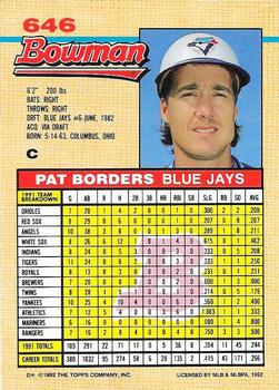 Pat Borders  baseball card collectible - Main Image 2