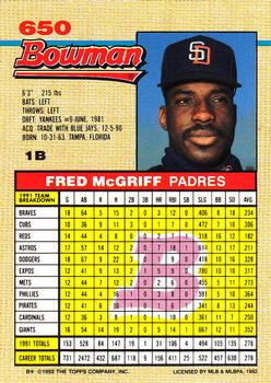 Fred McGriff  baseball card collectible - Main Image 2