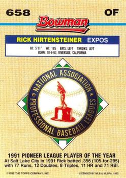 Rick Hirtensteiner  baseball card collectible - Main Image 2