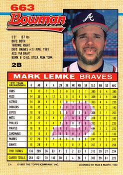 Mark Lemke  baseball card collectible - Main Image 2