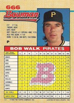 Bob Walk  baseball card collectible - Main Image 2