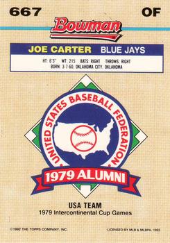Joe Carter  baseball card collectible - Main Image 2
