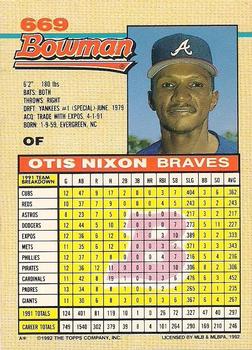 Otis Nixon  baseball card collectible - Main Image 2