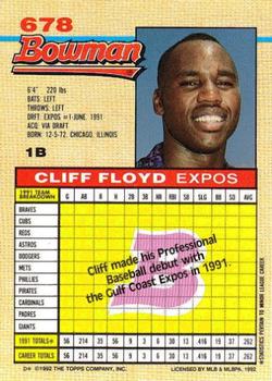 Cliff Floyd  baseball card collectible - Main Image 2