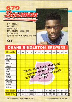 Duane Singleton  baseball card collectible - Main Image 2