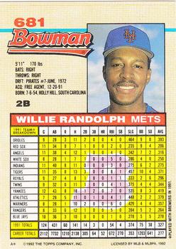 Willie Randolph  baseball card collectible - Main Image 2