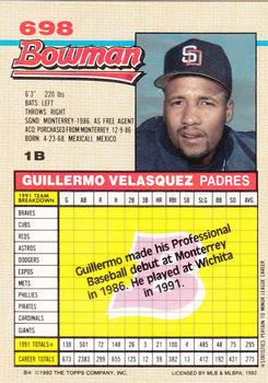 Guillermo Velasquez  baseball card collectible - Main Image 2