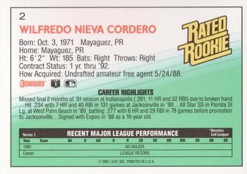 Wil Cordero  baseball card collectible - Main Image 2