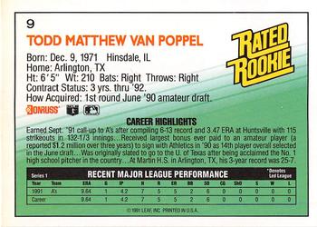 Todd Van Poppel  baseball card collectible - Main Image 2