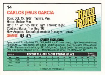 Carlos Garcia  baseball card collectible - Main Image 2