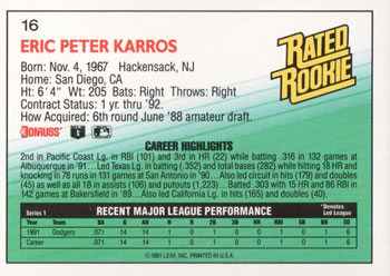 Eric Karros  baseball card collectible - Main Image 2