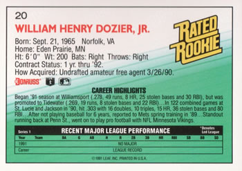 D.J. Dozier  baseball card collectible - Main Image 2