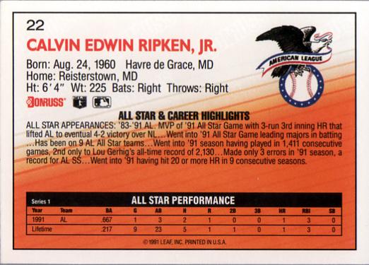 Cal Ripken  baseball card collectible - Main Image 2