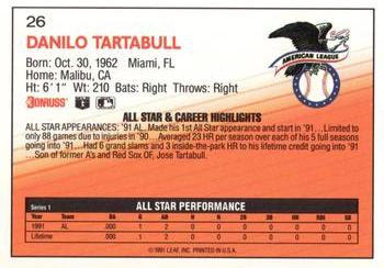 Danny Tartabull  baseball card collectible - Main Image 2