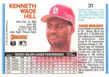 Ken Hill  baseball card collectible - Main Image 2