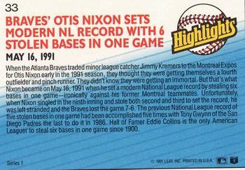 Otis Nixon  baseball card collectible - Main Image 2
