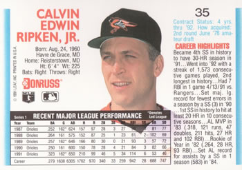 Cal Ripken  baseball card collectible - Main Image 2