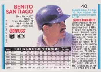 Benito Santiago  baseball card collectible - Main Image 2